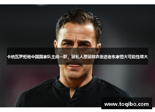 卡纳瓦罗拒绝中国国家队主帅一职，因私人原因放弃重返老东家恒大可能性增大